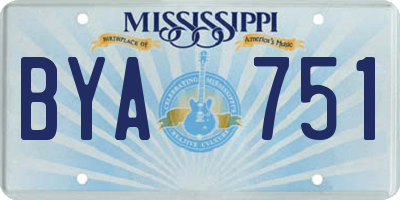 MS license plate BYA751