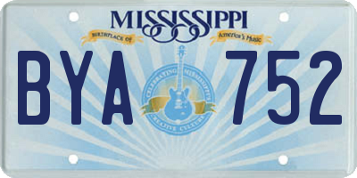 MS license plate BYA752