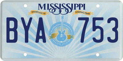 MS license plate BYA753