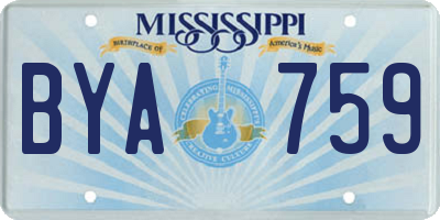 MS license plate BYA759
