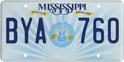 MS license plate BYA760