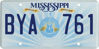 MS license plate BYA761