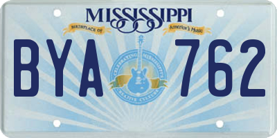 MS license plate BYA762