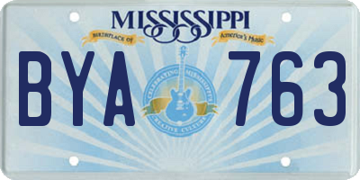 MS license plate BYA763