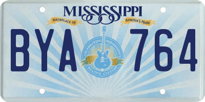 MS license plate BYA764