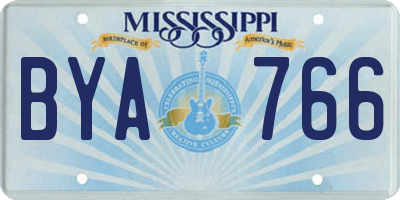 MS license plate BYA766