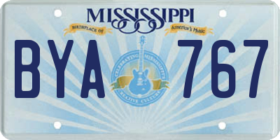 MS license plate BYA767