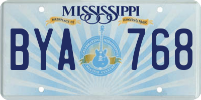 MS license plate BYA768