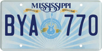MS license plate BYA770