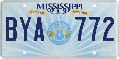 MS license plate BYA772