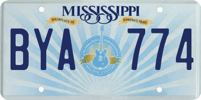 MS license plate BYA774