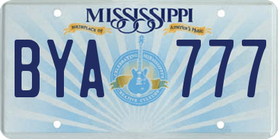 MS license plate BYA777