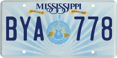 MS license plate BYA778