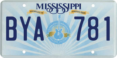 MS license plate BYA781