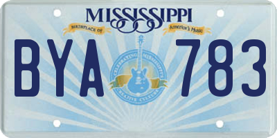 MS license plate BYA783