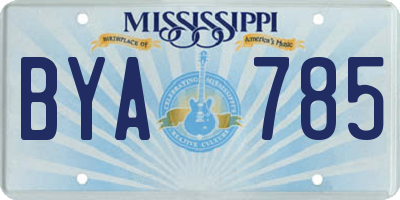 MS license plate BYA785