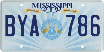 MS license plate BYA786