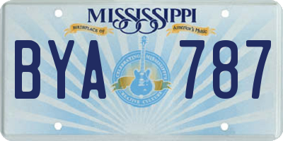 MS license plate BYA787