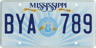 MS license plate BYA789