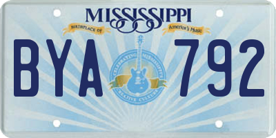 MS license plate BYA792
