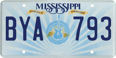 MS license plate BYA793