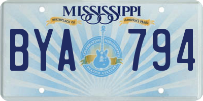 MS license plate BYA794