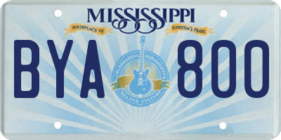 MS license plate BYA800