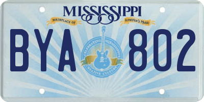 MS license plate BYA802