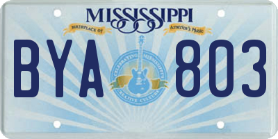 MS license plate BYA803