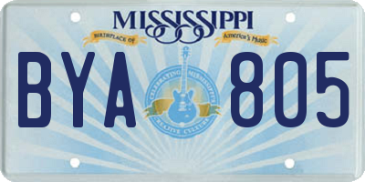 MS license plate BYA805