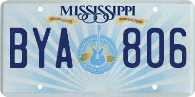 MS license plate BYA806