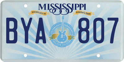MS license plate BYA807