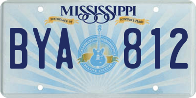 MS license plate BYA812