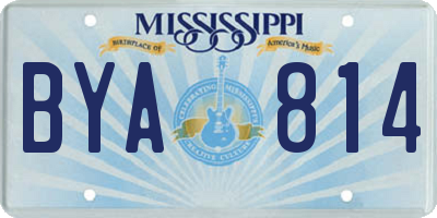 MS license plate BYA814
