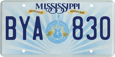 MS license plate BYA830