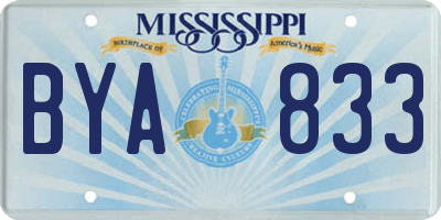 MS license plate BYA833