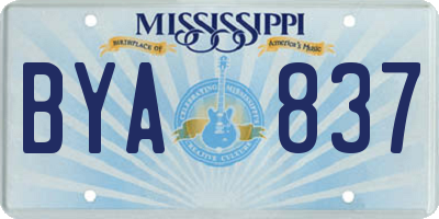 MS license plate BYA837