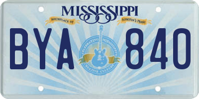 MS license plate BYA840