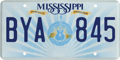 MS license plate BYA845