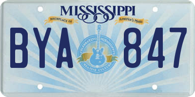 MS license plate BYA847