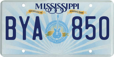 MS license plate BYA850