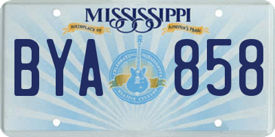 MS license plate BYA858