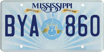 MS license plate BYA860