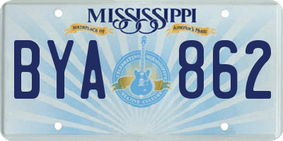 MS license plate BYA862