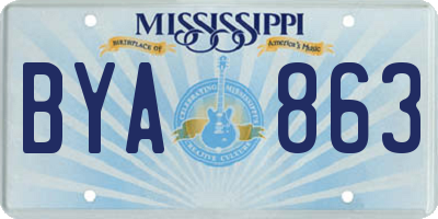 MS license plate BYA863