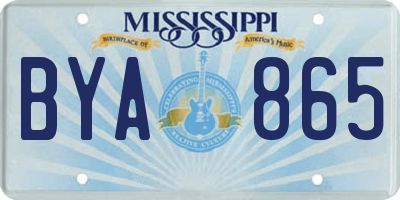 MS license plate BYA865