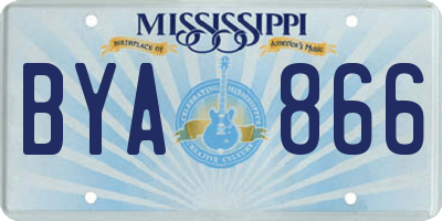 MS license plate BYA866