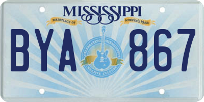 MS license plate BYA867
