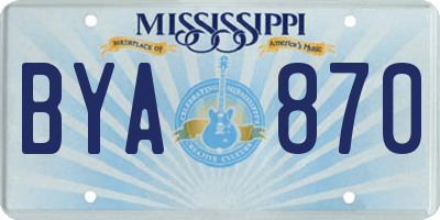 MS license plate BYA870