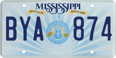 MS license plate BYA874